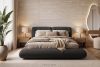BERO Niedriges Polsterbett mit Bettrahmen 140 cm Anthrazit Chenille-Stoff anthrazit - Foto 15