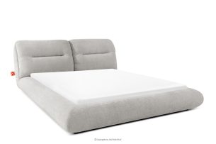 BERO, https://konsimo.de/kollektion/bero/ Niedriges Polsterbett mit Bettrahmen 140 cm Hellgrau Chenille-Stoff hellgrau - Foto