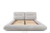 BERO Niedriges Polsterbett mit Bettrahmen 140 cm Hellgrau Chenille-Stoff hellgrau - Foto 4