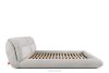 BERO Niedriges Polsterbett mit Bettrahmen 140 cm Hellgrau Chenille-Stoff hellgrau - Foto 5