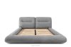 BERO Niedriges Polsterbett mit Bettrahmen 140 cm Dunkelgrau Chenille-Stoff dunkelgrau - Foto 4
