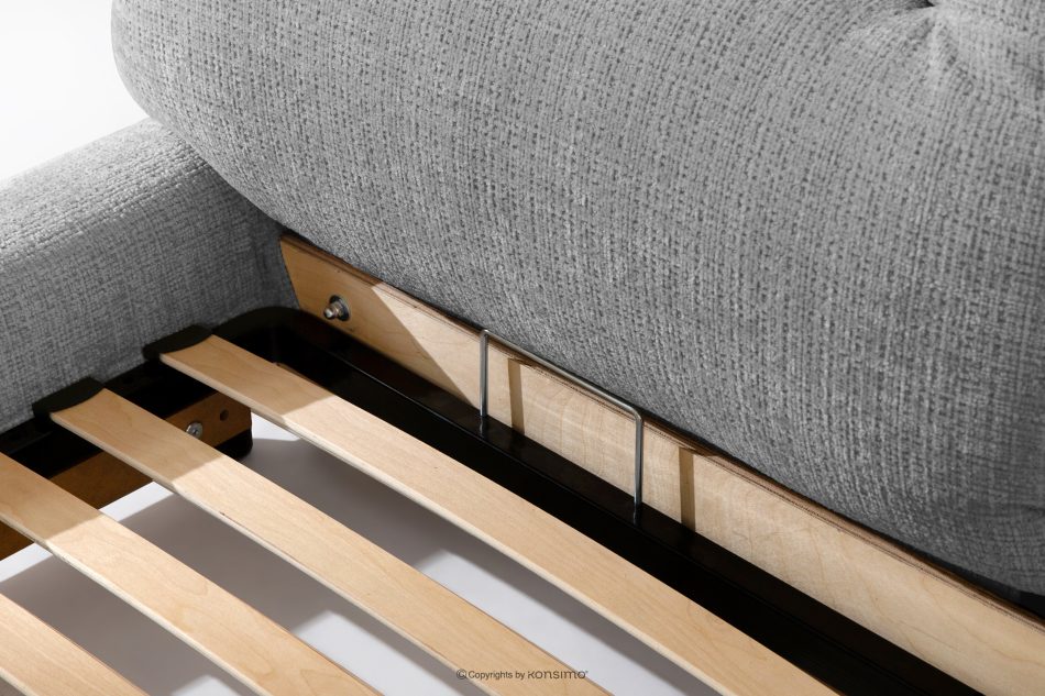 BERO Niedriges Polsterbett mit Bettrahmen 140 cm Dunkelgrau Chenille-Stoff dunkelgrau - Foto 8