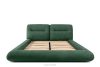 BERO Niedriges Polsterbett mit Bettrahmen 140 cm Grün Chenille-Stoff grün - Foto 4