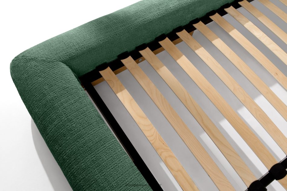 BERO Niedriges Polsterbett mit Bettrahmen 140 cm Grün Chenille-Stoff grün - Foto 9