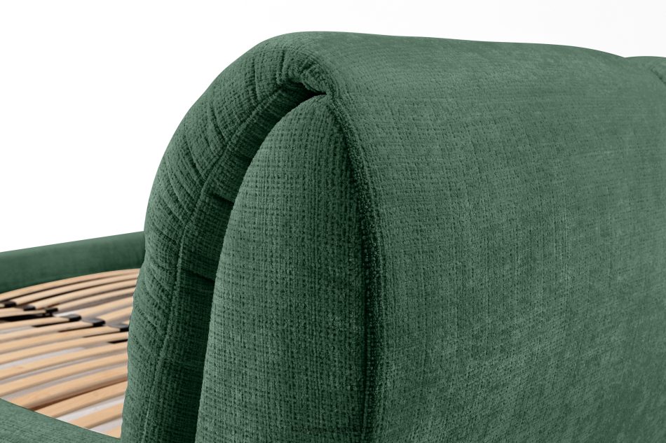 BERO Niedriges Polsterbett mit Bettrahmen 140 cm Grün Chenille-Stoff grün - Foto 10
