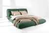 BERO Niedriges Polsterbett mit Bettrahmen 140 cm Grün Chenille-Stoff grün - Foto 2