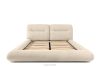 BERO Niedriges Polsterbett mit Bettrahmen 140 cm cremefarbener Chenille-Stoff cremefarben - Foto 4
