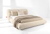 BERO Niedriges Polsterbett mit Bettrahmen 140 cm cremefarbener Chenille-Stoff cremefarben - Foto 2