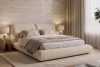 BERO Niedriges Polsterbett mit Bettrahmen 140 cm cremefarbener Chenille-Stoff cremefarben - Foto 13