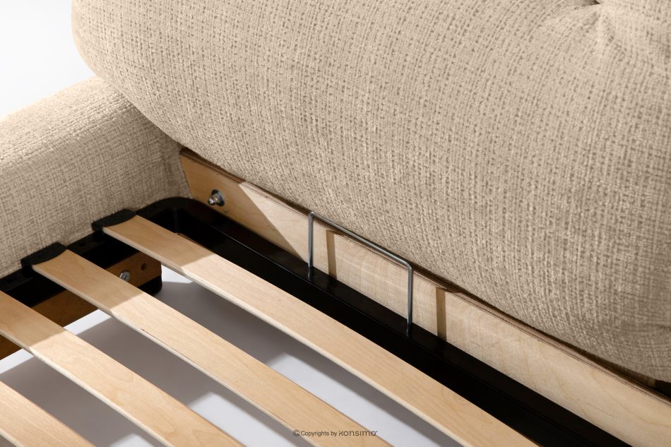 BERO Niedriges Polsterbett mit Bettrahmen 140 cm beiger Chenille-Stoff beige - Foto 8