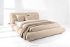BERO Niedriges Polsterbett mit Bettrahmen 140 cm beiger Chenille-Stoff beige - Foto 2