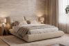 BERO Niedriges Polsterbett mit Bettrahmen 140 cm beiger Chenille-Stoff beige - Foto 13
