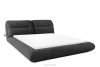 Niedriges Polsterbett mit Bettrahmen 160 cm anthrazitfarbener Chenille-Stoff