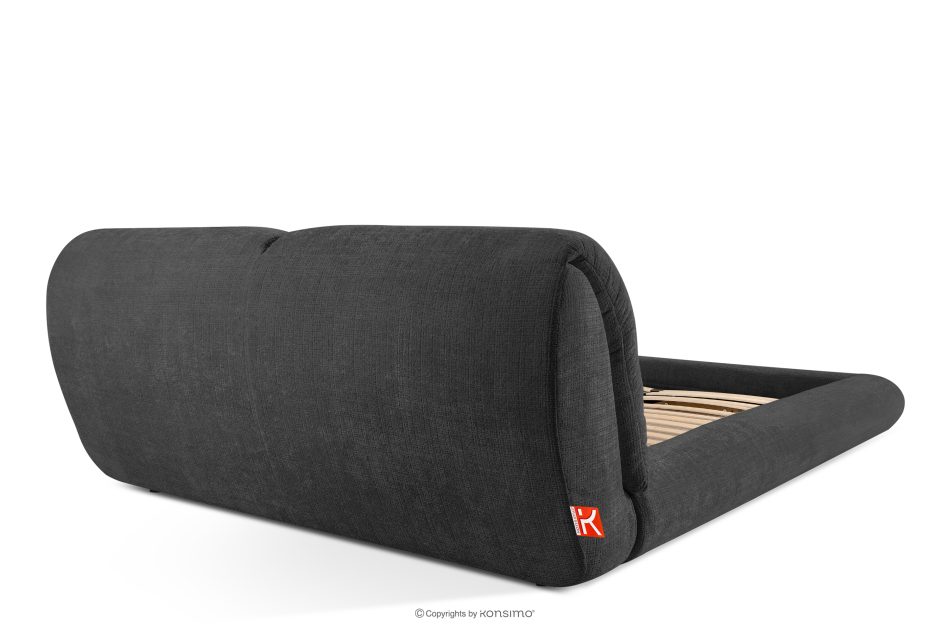 BERO Niedriges Polsterbett mit Bettrahmen 160 cm anthrazitfarbener Chenille-Stoff anthrazit - Foto 5