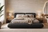 BERO Niedriges Polsterbett mit Bettrahmen 160 cm anthrazitfarbener Chenille-Stoff anthrazit - Foto 15