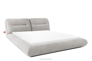 BERO, https://konsimo.de/kollektion/bero/ Niedriges Polsterbett mit Bettrahmen 160 cm hellgrau Chenille-Stoff hellgrau - Foto