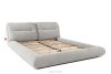 BERO Niedriges Polsterbett mit Bettrahmen 160 cm hellgrau Chenille-Stoff hellgrau - Foto 3