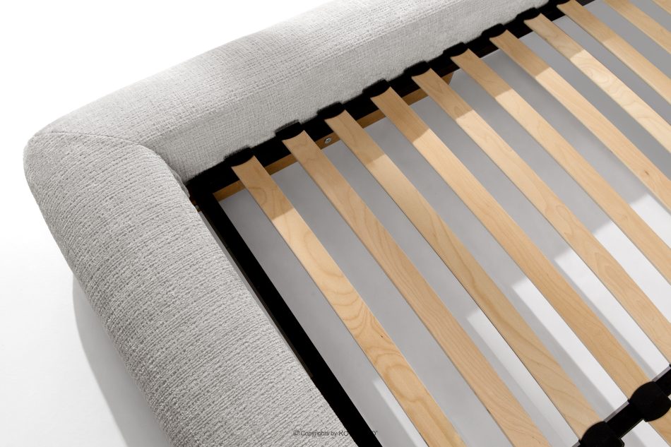 BERO Niedriges Polsterbett mit Bettrahmen 160 cm hellgrau Chenille-Stoff hellgrau - Foto 9