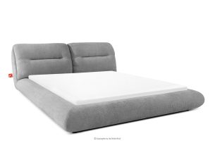 BERO, https://konsimo.de/kollektion/bero/ Niedriges Polsterbett mit Bettrahmen 160 cm dunkelgrau Chenille-Stoff dunkelgrau - Foto