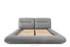 BERO Niedriges Polsterbett mit Bettrahmen 160 cm dunkelgrau Chenille-Stoff dunkelgrau - Foto 4