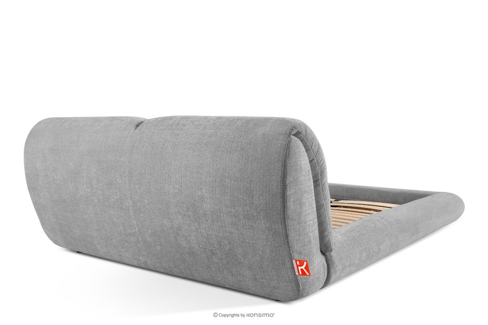 BERO Niedriges Polsterbett mit Bettrahmen 160 cm dunkelgrau Chenille-Stoff dunkelgrau - Foto 5