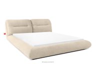 Niedriges Polsterbett mit Bettrahmen 160 cm cremefarbener Chenille-Stoff