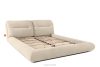 BERO Niedriges Polsterbett mit Bettrahmen 160 cm cremefarbener Chenille-Stoff cremefarben - Foto 3