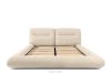 BERO Niedriges Polsterbett mit Bettrahmen 160 cm cremefarbener Chenille-Stoff cremefarben - Foto 4