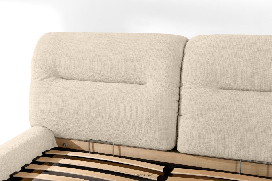 BERO Niedriges Polsterbett mit Bettrahmen 160 cm cremefarbener Chenille-Stoff cremefarben - Foto 7