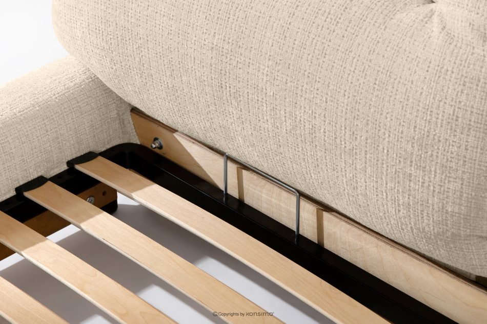 BERO Niedriges Polsterbett mit Bettrahmen 160 cm cremefarbener Chenille-Stoff cremefarben - Foto 8