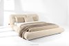 BERO Niedriges Polsterbett mit Bettrahmen 160 cm cremefarbener Chenille-Stoff cremefarben - Foto 2