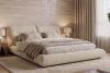 BERO Niedriges Polsterbett mit Bettrahmen 160 cm cremefarbener Chenille-Stoff cremefarben - Foto 13