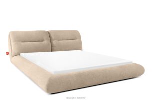 BERO, https://konsimo.de/kollektion/bero/ Niedriges Polsterbett mit Bettrahmen 160 cm beiger Chenille-Stoff beige - Foto