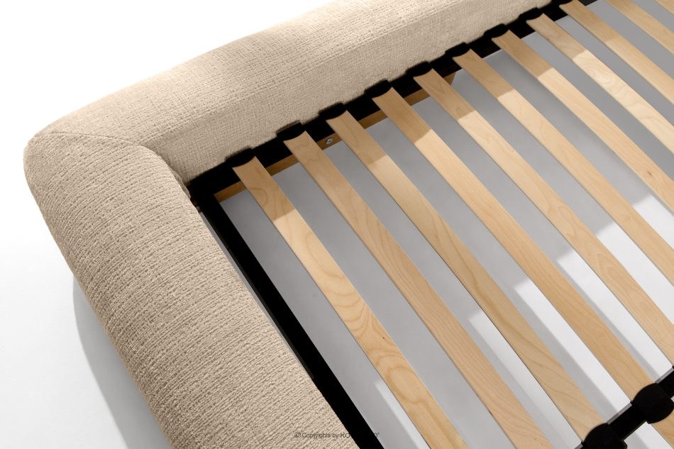 BERO Niedriges Polsterbett mit Bettrahmen 160 cm beiger Chenille-Stoff beige - Foto 9