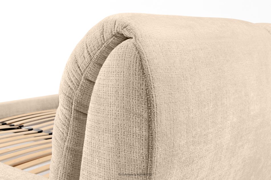 BERO Niedriges Polsterbett mit Bettrahmen 160 cm beiger Chenille-Stoff beige - Foto 10