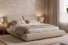 BERO Niedriges Polsterbett mit Bettrahmen 160 cm beiger Chenille-Stoff beige - Foto 13