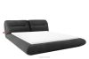 Niedriges Polsterbett mit Bettrahmen 180 cm anthrazitfarbener Chenille-Stoff