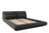 BERO Niedriges Polsterbett mit Bettrahmen 180 cm anthrazitfarbener Chenille-Stoff anthrazit - Foto 3