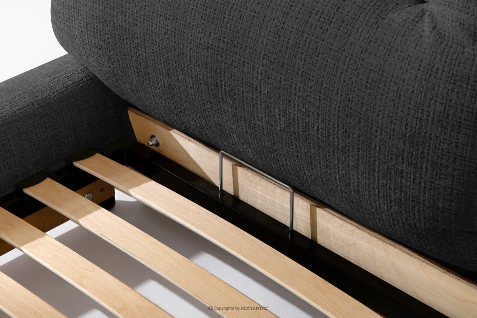 BERO Niedriges Polsterbett mit Bettrahmen 180 cm anthrazitfarbener Chenille-Stoff anthrazit - Foto 8