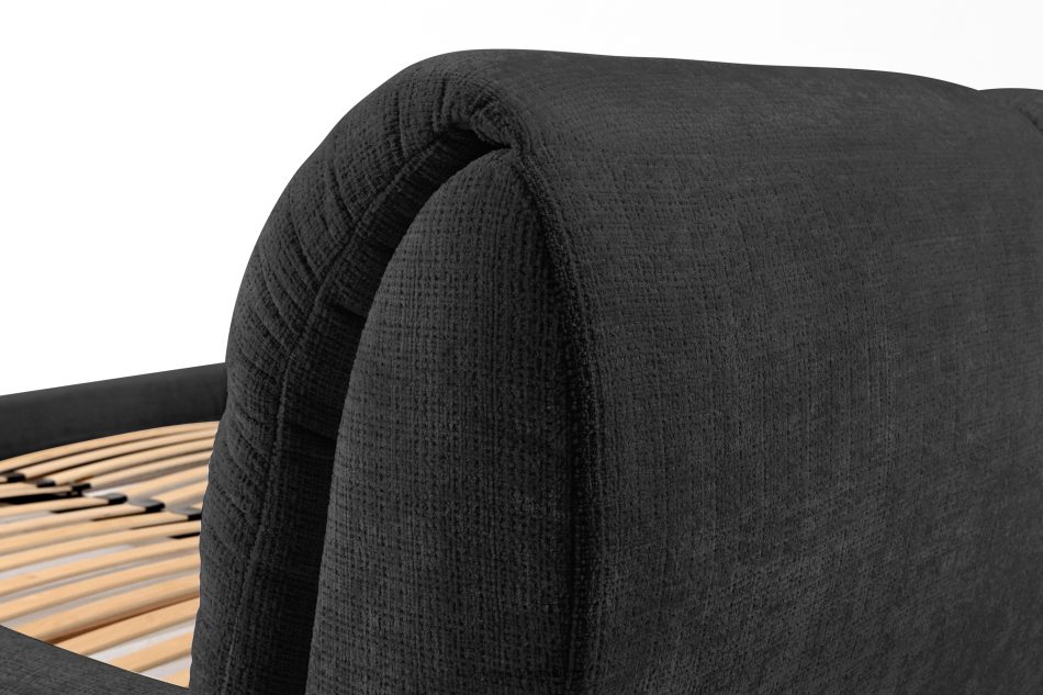 BERO Niedriges Polsterbett mit Bettrahmen 180 cm anthrazitfarbener Chenille-Stoff anthrazit - Foto 10