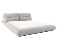 Niedriges Polsterbett mit Bettrahmen 180 cm hellgrau Chenille-Stoff