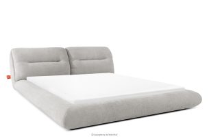 BERO, https://konsimo.de/kollektion/bero/ Niedriges Polsterbett mit Bettrahmen 180 cm hellgrau Chenille-Stoff hellgrau - Foto