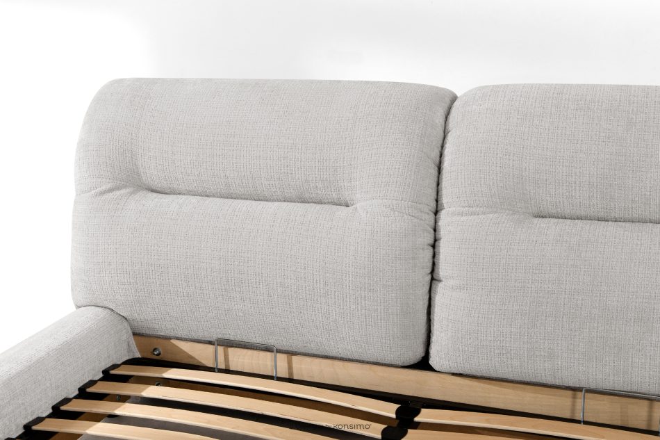 BERO Niedriges Polsterbett mit Bettrahmen 180 cm hellgrau Chenille-Stoff hellgrau - Foto 7