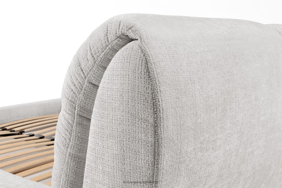 BERO Niedriges Polsterbett mit Bettrahmen 180 cm hellgrau Chenille-Stoff hellgrau - Foto 10