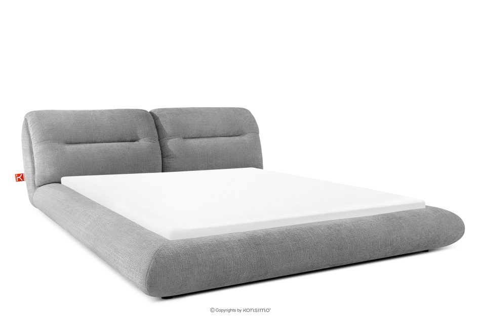 BERO Niedriges Polsterbett mit Bettrahmen 180 cm dunkelgrau Chenille-Stoff dunkelgrau - Foto 0