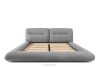 BERO Niedriges Polsterbett mit Bettrahmen 180 cm dunkelgrau Chenille-Stoff dunkelgrau - Foto 4