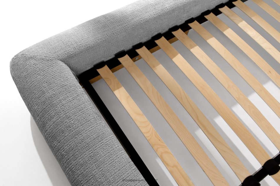 BERO Niedriges Polsterbett mit Bettrahmen 180 cm dunkelgrau Chenille-Stoff dunkelgrau - Foto 9