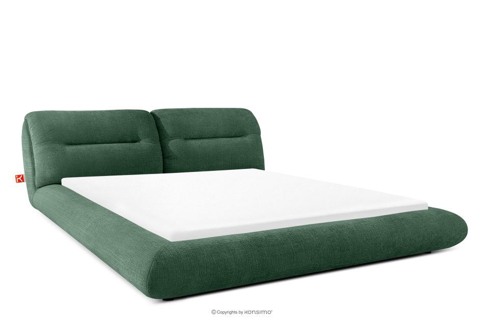 BERO Niedriges Polsterbett mit Bettrahmen 180 cm grün Chenille-Stoff grün - Foto 0