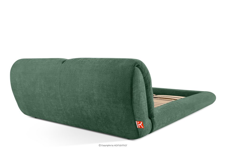 BERO Niedriges Polsterbett mit Bettrahmen 180 cm grün Chenille-Stoff grün - Foto 5