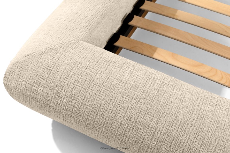 BERO Niedriges Polsterbett mit Bettrahmen 180 cm cremefarbener Chenille-Stoff cremefarben - Foto 6